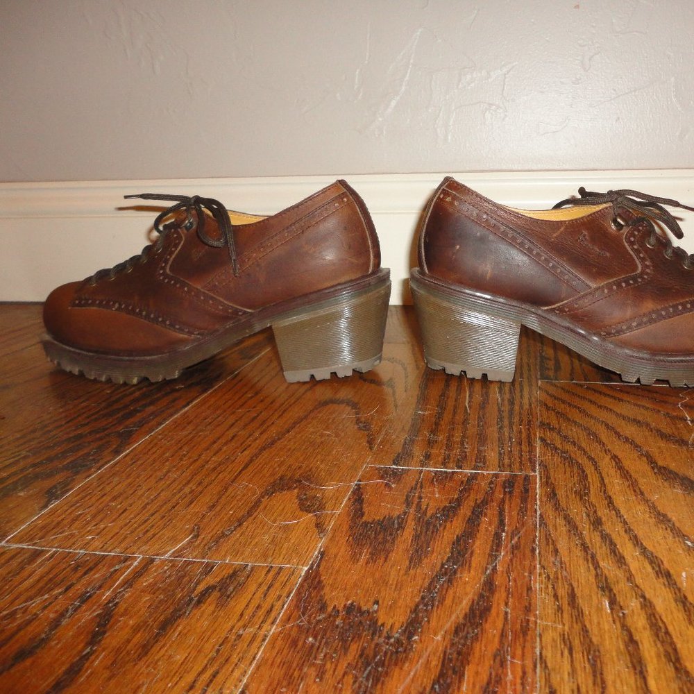 Vintage DR. MARTENS Heel Leather Women's Brogues/Oxfords Size 6 UK doc 90s - Picture 11 of 12